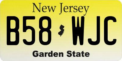 NJ license plate B58WJC