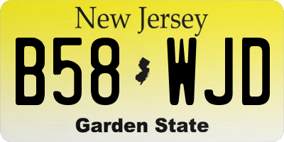 NJ license plate B58WJD