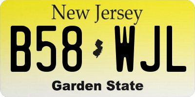 NJ license plate B58WJL