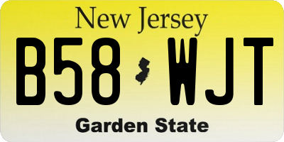 NJ license plate B58WJT