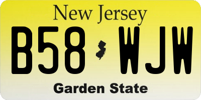 NJ license plate B58WJW