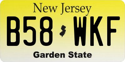 NJ license plate B58WKF