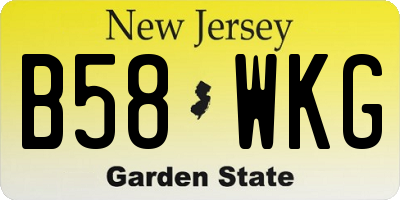 NJ license plate B58WKG