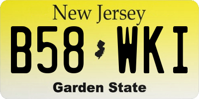 NJ license plate B58WKI
