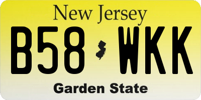 NJ license plate B58WKK