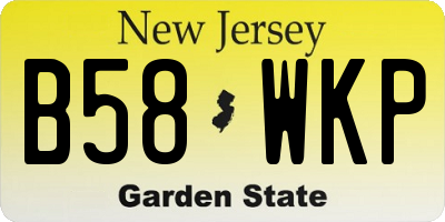 NJ license plate B58WKP