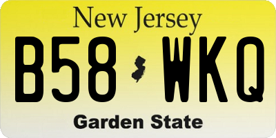 NJ license plate B58WKQ
