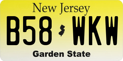 NJ license plate B58WKW