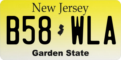 NJ license plate B58WLA