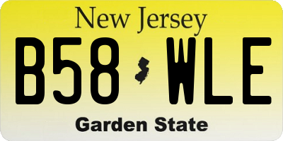 NJ license plate B58WLE