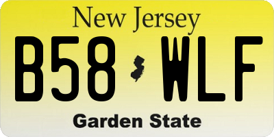 NJ license plate B58WLF