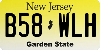 NJ license plate B58WLH