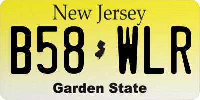 NJ license plate B58WLR