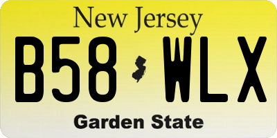 NJ license plate B58WLX