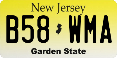 NJ license plate B58WMA