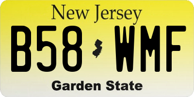 NJ license plate B58WMF