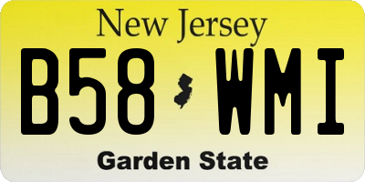 NJ license plate B58WMI