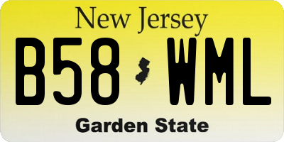 NJ license plate B58WML