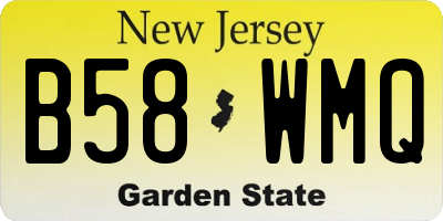 NJ license plate B58WMQ