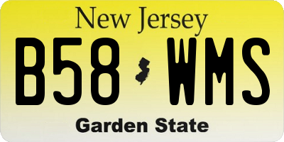 NJ license plate B58WMS