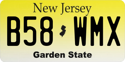 NJ license plate B58WMX