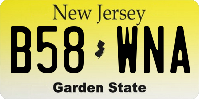 NJ license plate B58WNA