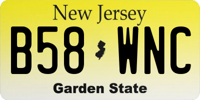 NJ license plate B58WNC