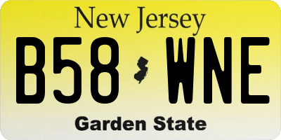 NJ license plate B58WNE