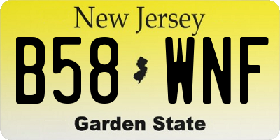 NJ license plate B58WNF
