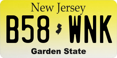 NJ license plate B58WNK