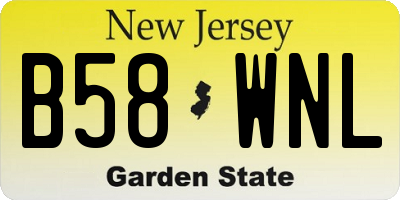 NJ license plate B58WNL