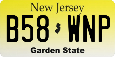 NJ license plate B58WNP