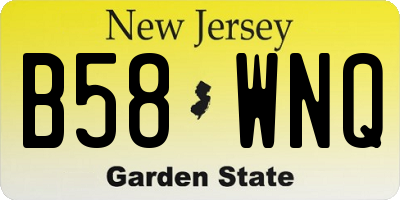 NJ license plate B58WNQ