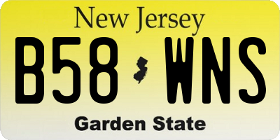 NJ license plate B58WNS