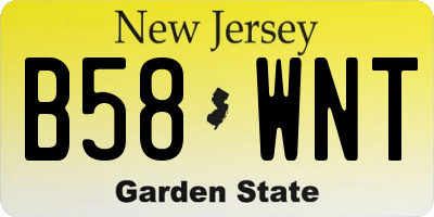 NJ license plate B58WNT