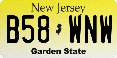 NJ license plate B58WNW