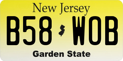 NJ license plate B58WOB