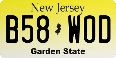 NJ license plate B58WOD