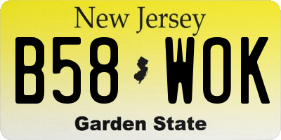 NJ license plate B58WOK