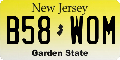 NJ license plate B58WOM