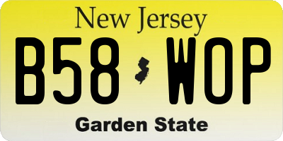 NJ license plate B58WOP