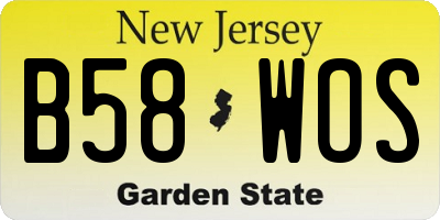 NJ license plate B58WOS