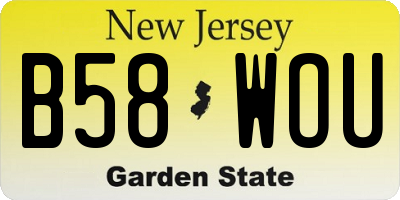 NJ license plate B58WOU