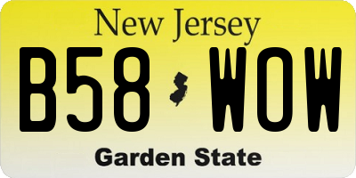 NJ license plate B58WOW
