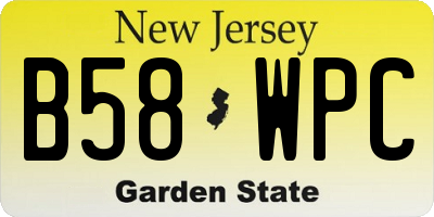 NJ license plate B58WPC
