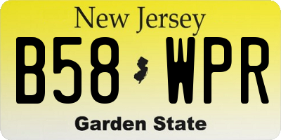 NJ license plate B58WPR