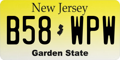 NJ license plate B58WPW