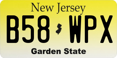 NJ license plate B58WPX
