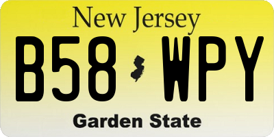 NJ license plate B58WPY