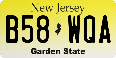 NJ license plate B58WQA